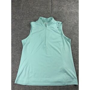Sport Haley Women's M Sleeveless 1/4 Zip Mock Neck Performance Top,  Mint VTG